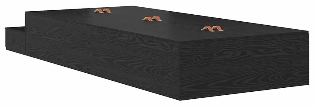 Estrutura de Cama Storage Madeira Negra 90x200 cm