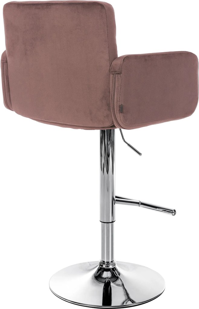 Banco de bar Los Angeles Veludo castanho