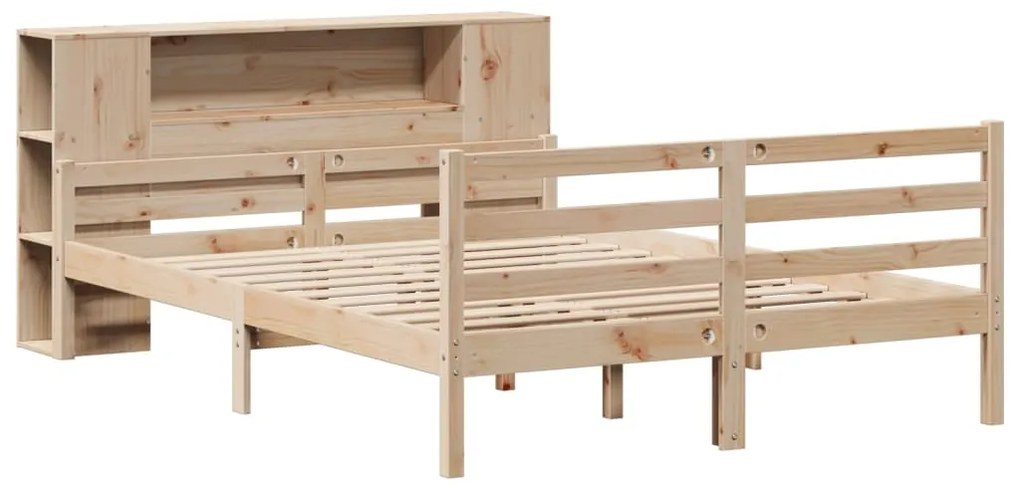 Cama com estante sem colchão 135x190 cm pinho maciço