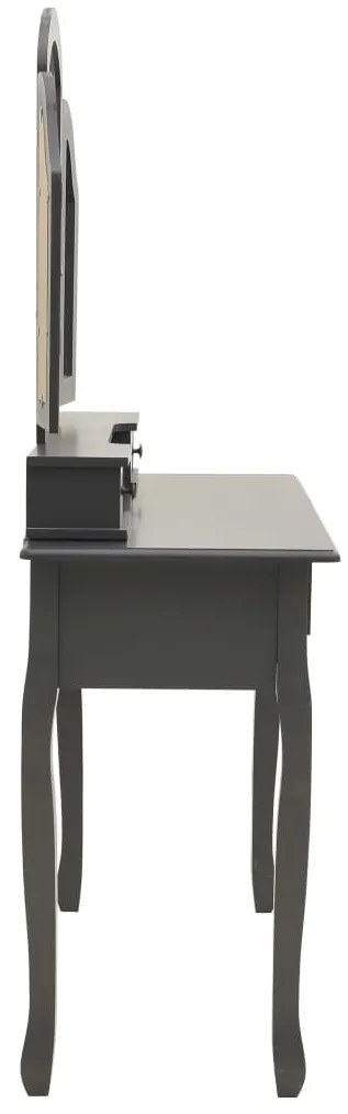 Conj. toucador c/ banco 100x40x146cm madeira paulownia cinzento