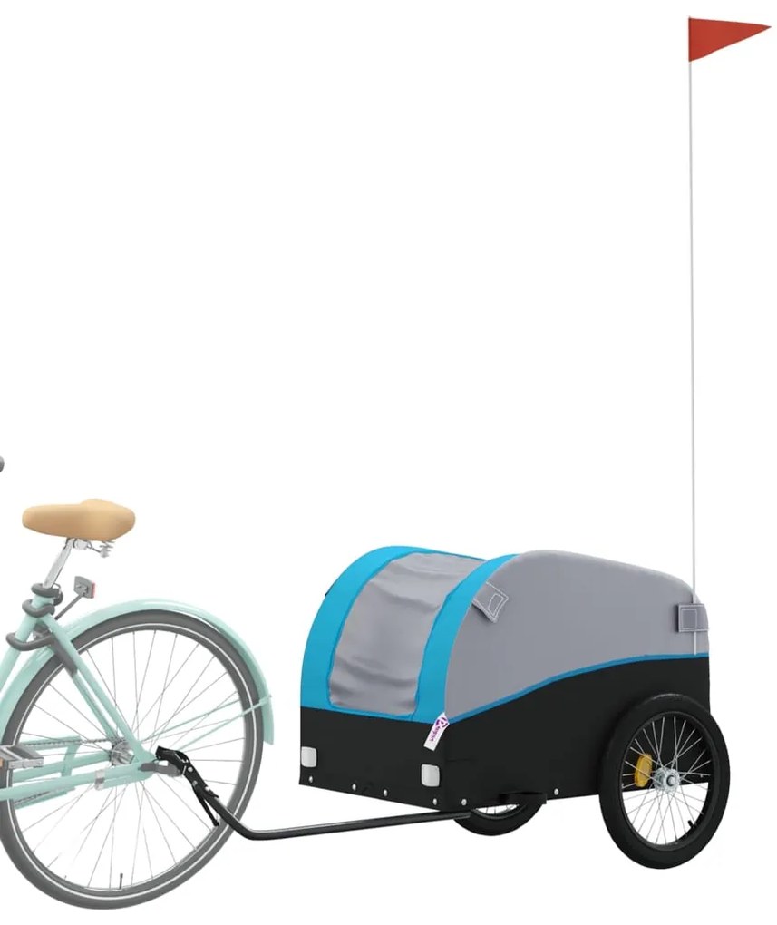 Reboque para bicicleta 45 kg ferro preto e azul