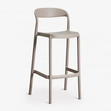 Banco Alto Empilhável Em Polipropileno Brenza Moka Brown & ↑75 Cm - Sklum
