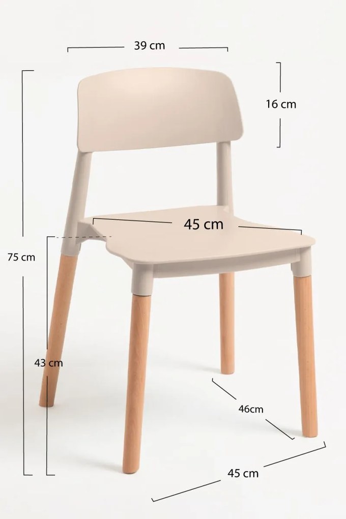 Pack 6 Cadeiras Estin - Beige