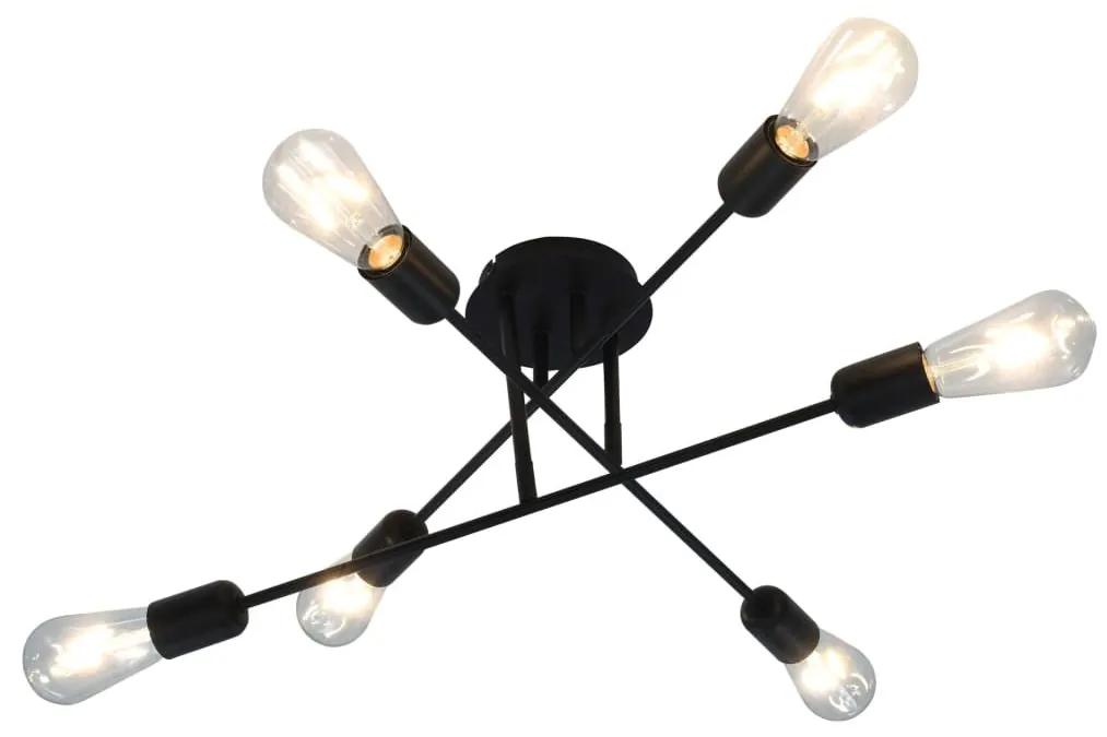 Candeeiro teto c/ lâmpadas incandescência 2 W preto E27