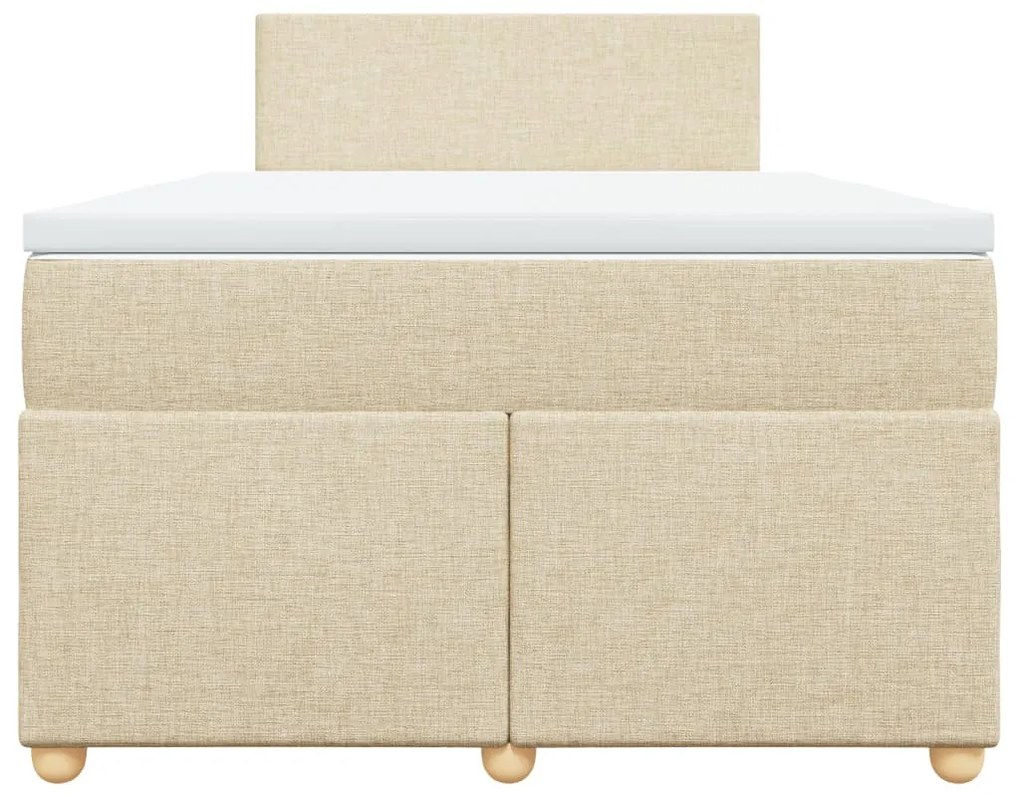 Cama boxspring com colchão 120x190 cm tecido cor creme