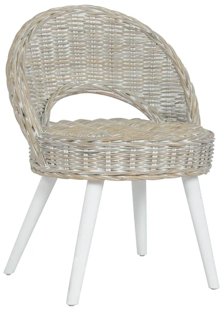 vidaXL Cadeira em vime Kubu branco