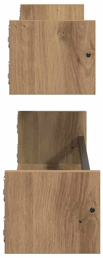 Prateleiras de Parede 2 pcs Carvalho Artesanal 80x16x14 cm Madeira Eng