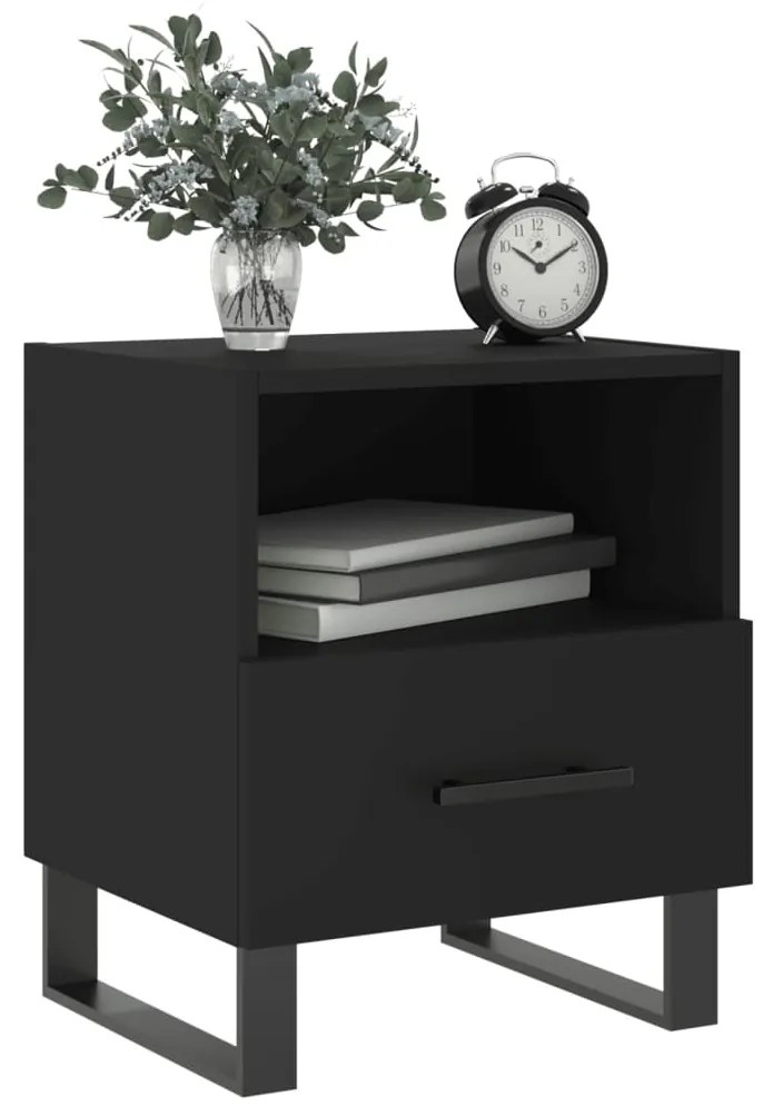 Mesas de cabeceira 2 pcs 40x35x47,5 cm deriv. de madeira preto
