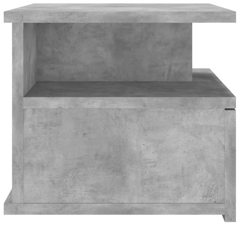 Mesa cabeceira suspensa 2pcs derivados madeira cinzento cimento
