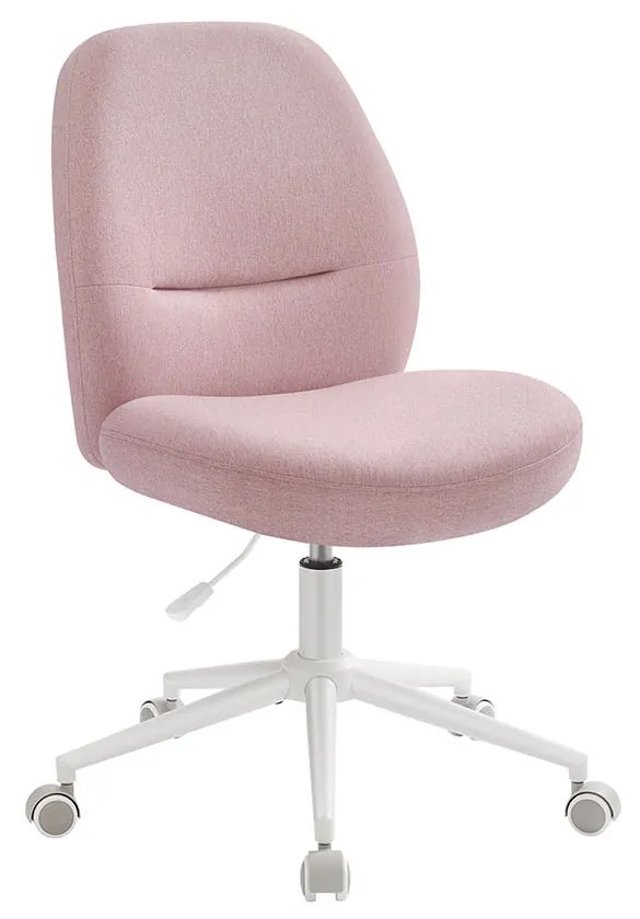 Cadeira de secretária com base e função de baloiço cor-de-rosa pastel
