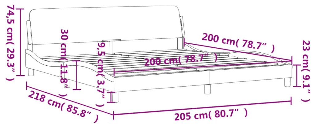 Estrutura de cama c/ cabeceira 200x200 cm veludo preto