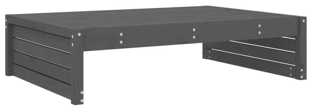 4 pcs conjunto lounge de jardim madeira de pinho maciça cinza
