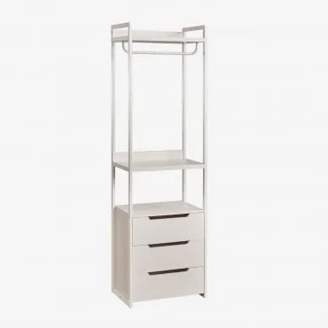 Guarda-roupa Aberto De Ferro Velunis Com Gavetas Gardénia Branco - Sklum