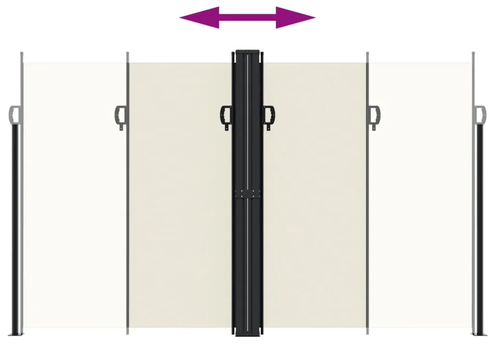 Toldo lateral retrátil 200x1200 cm cor creme