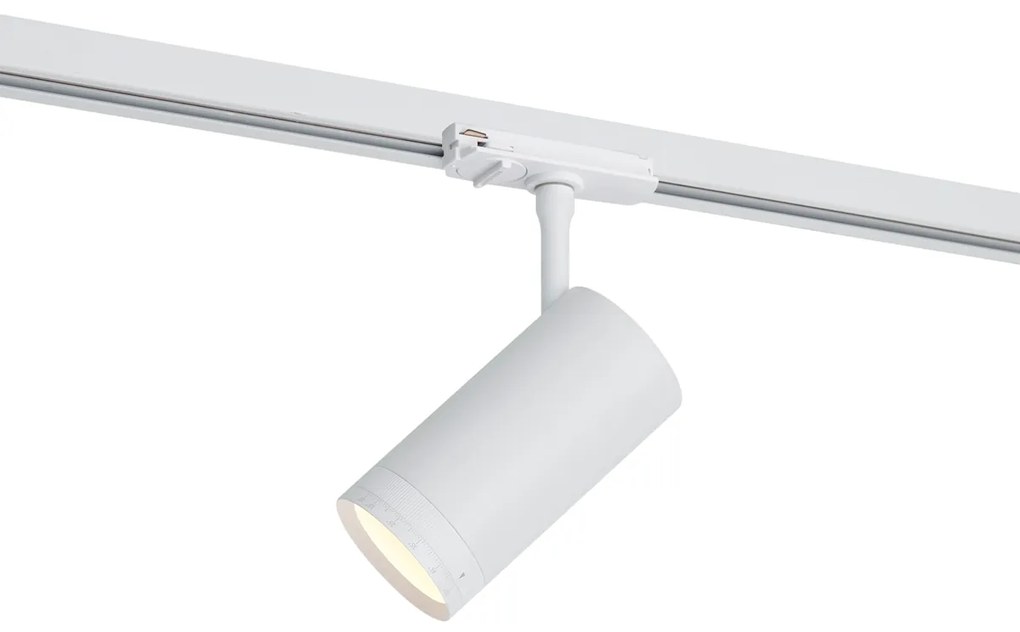 Foco moderno branco para sistema de calhas de iluminação monofásico, incluindo LED rotativo e inclinável - Iconic Zoom