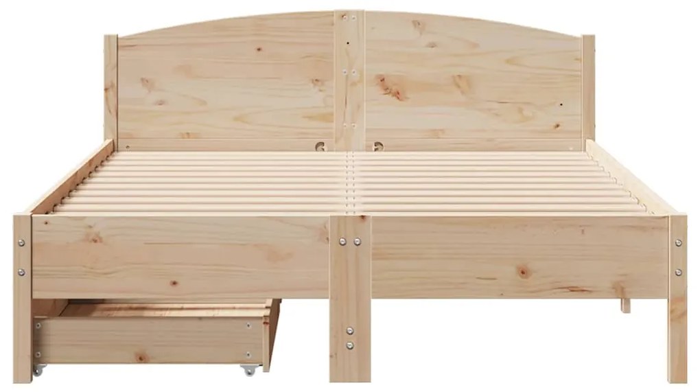 Cama sem colchão 140x190 cm madeira de pinho maciça