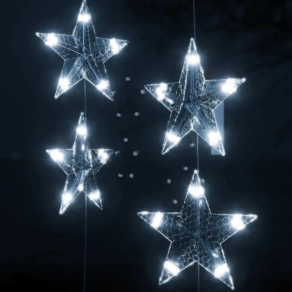 Cortina iluminação c/ estrelas 500 LEDs 8 funções branco frio