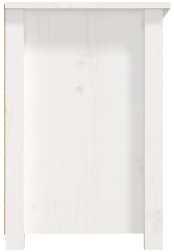 Móvel de TV 79x35x52 cm madeira de pinho maciça branco