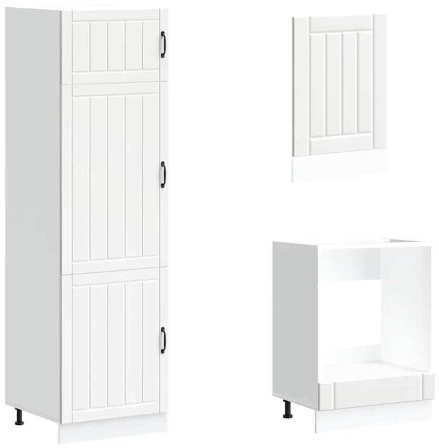 7 peças armário de cozinha conjunto Lucca branco