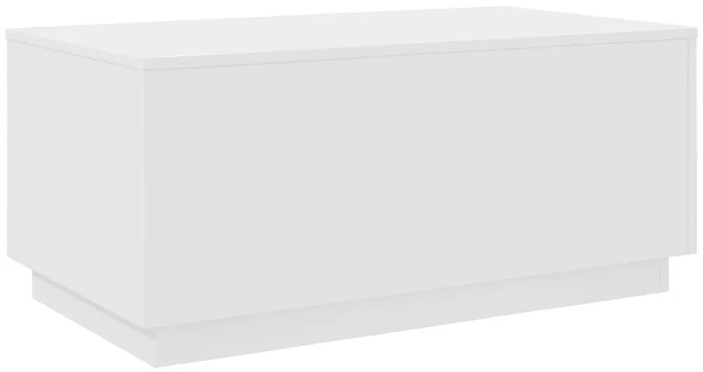 Mesa de centro com luzes LED 90x50x40 cm branco