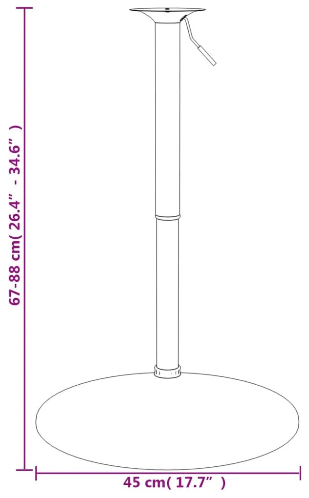 Base para mesa de bar 45x90 cm aço cromado