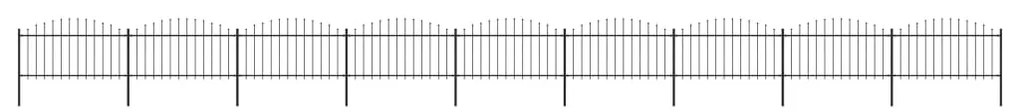 vidaXL Cerca de jardim com topo em forma de lança em aço 1603,5x150 cm, preta