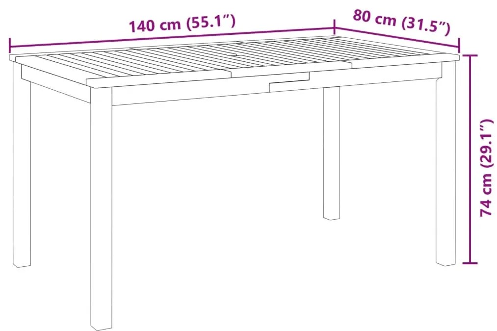 Conjunto de jantar p/ jardim 5 pcs madeira de acácia maciça