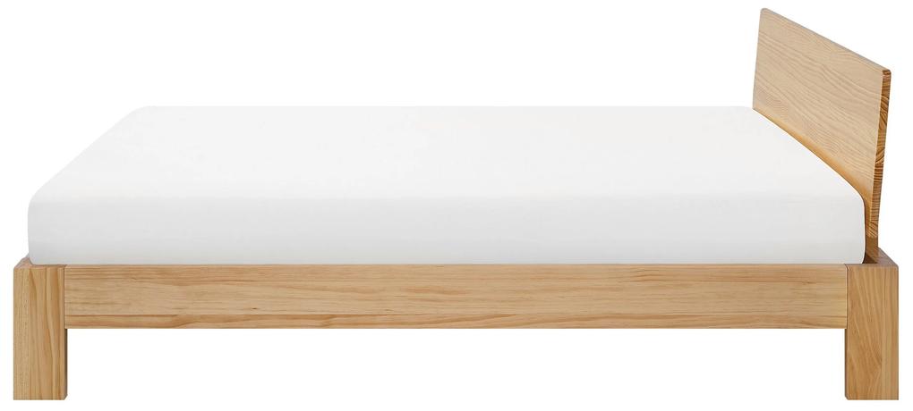 Cama de casal em madeira clara 180 x 200 cm ROYAN Beliani