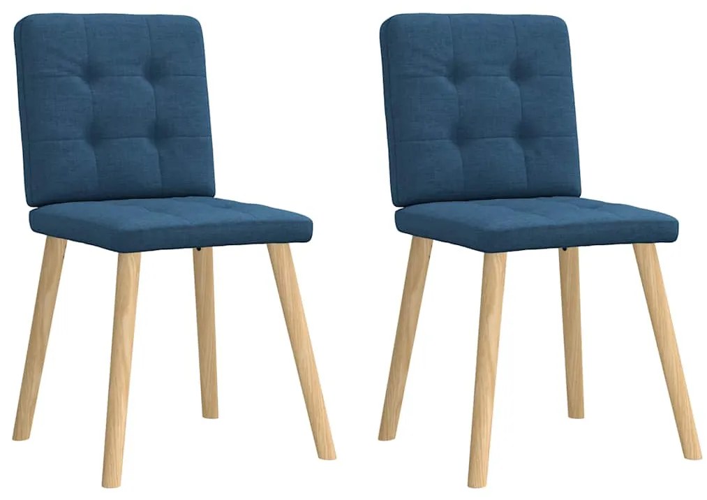 Cadeiras de jantar 2 pcs tecido azul