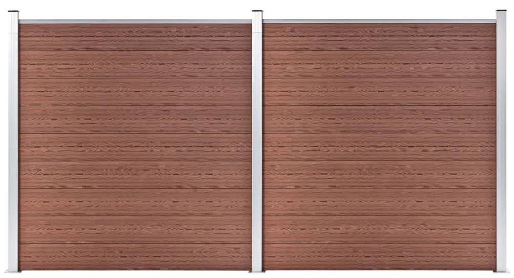 Painel de vedação para jardim 353x186 cm WPC castanho