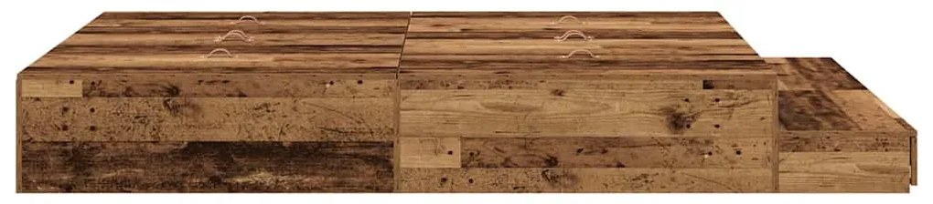 Cama de Armazenamento Madeira Antiga 140x190 cm