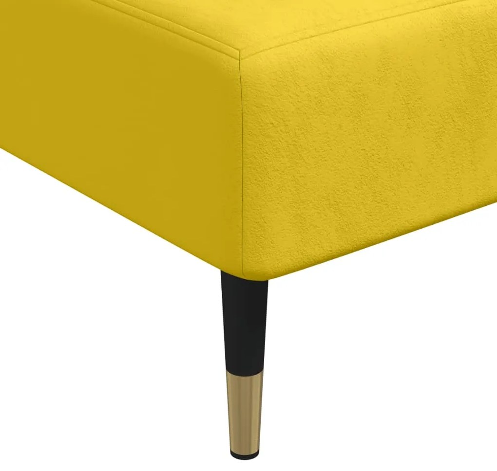 Chaise longue veludo amarelo