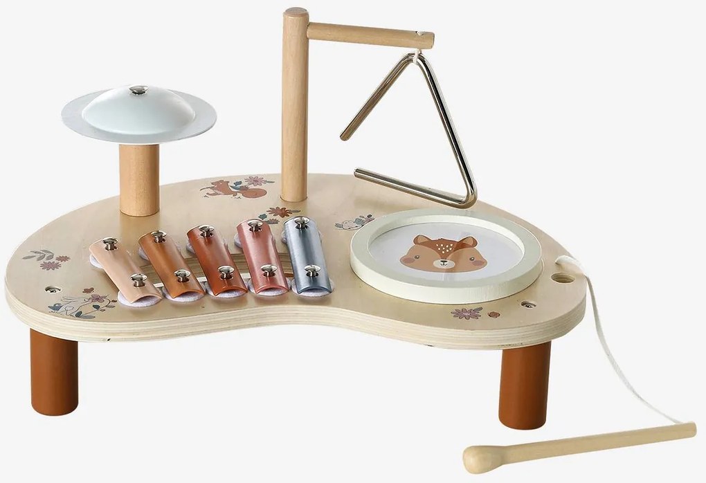 Mini mesa de atividades musical em madeira FSC® rosa