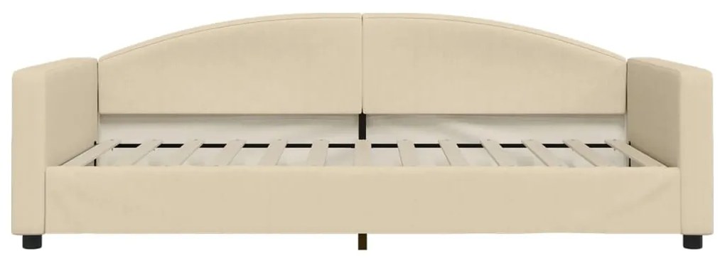 Sofá-cama com gavetão 100x200 cm tecido cor creme