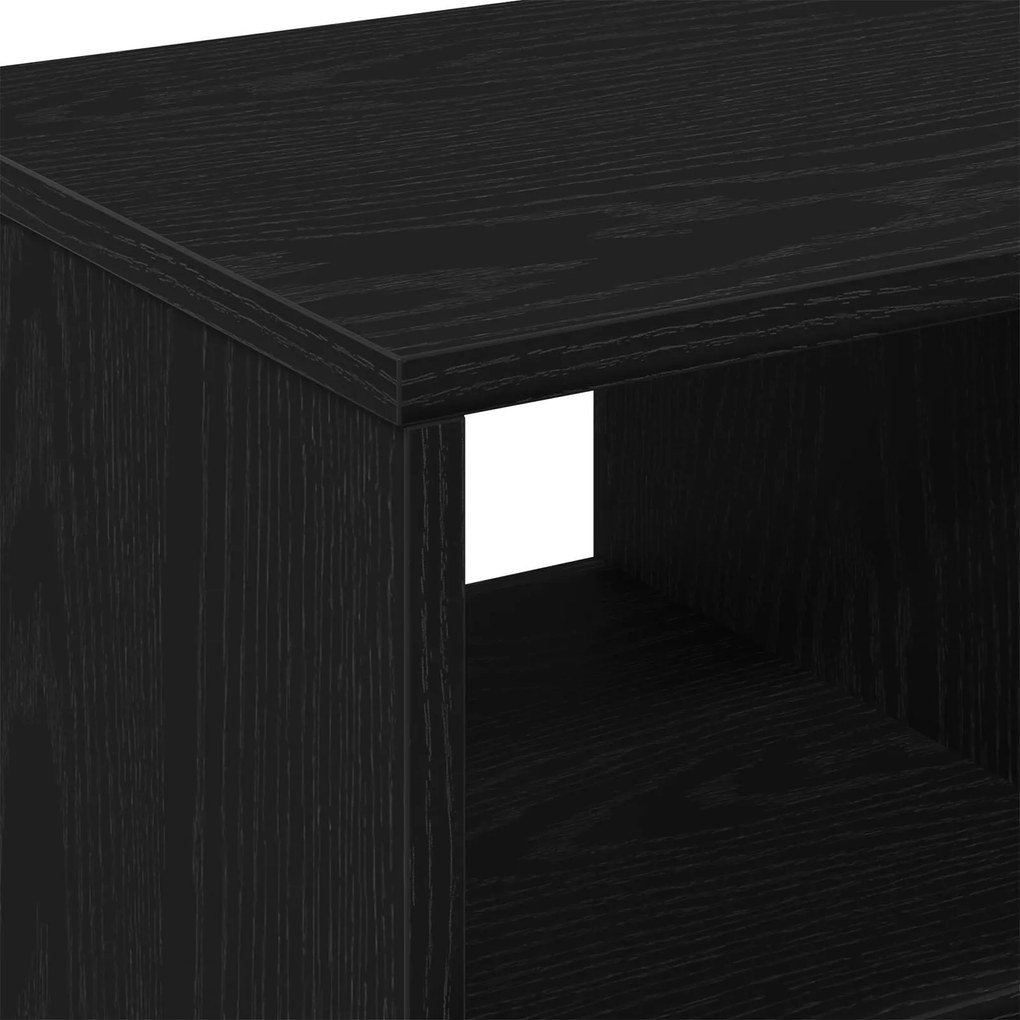 Mesa de Apoio com Rodas em Carvalho Preto 50x30x55 cm em Madeira Ingen