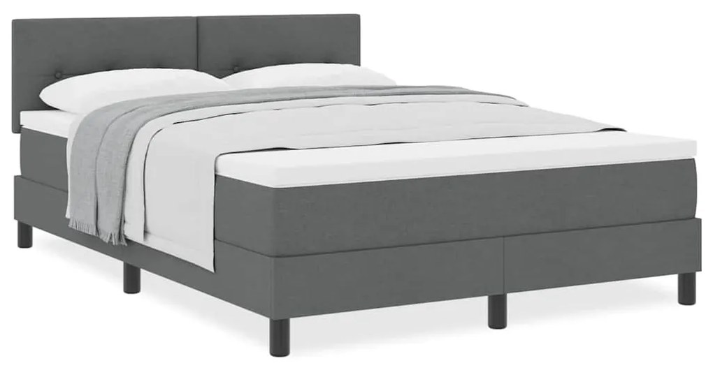 Cama Box com Colchão Cinza Escuro 160x200 cm Tecido