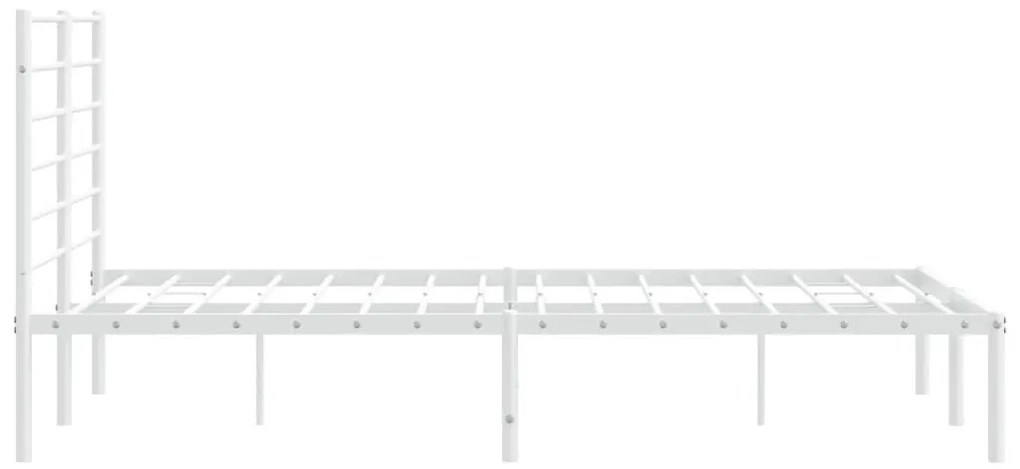 Estrutura de cama com cabeceira 140x200 cm metal branco