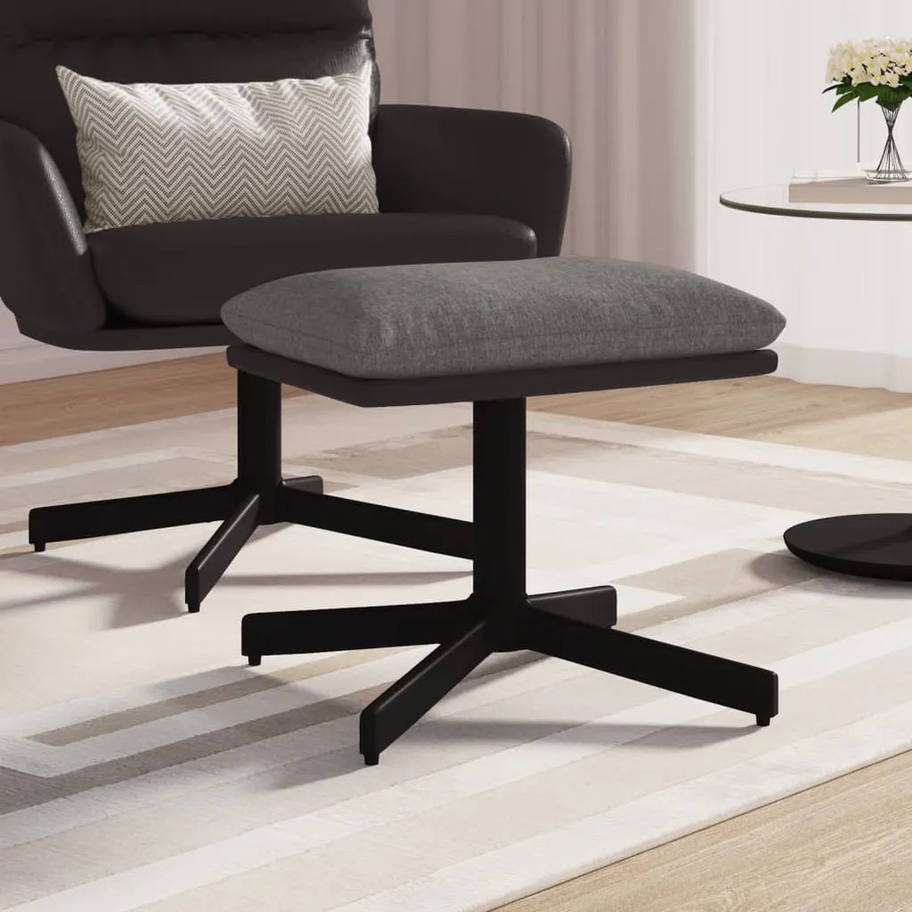 vidaXL Apoio de pés60x60x36cm tecido/couro artificial cinzento-claro