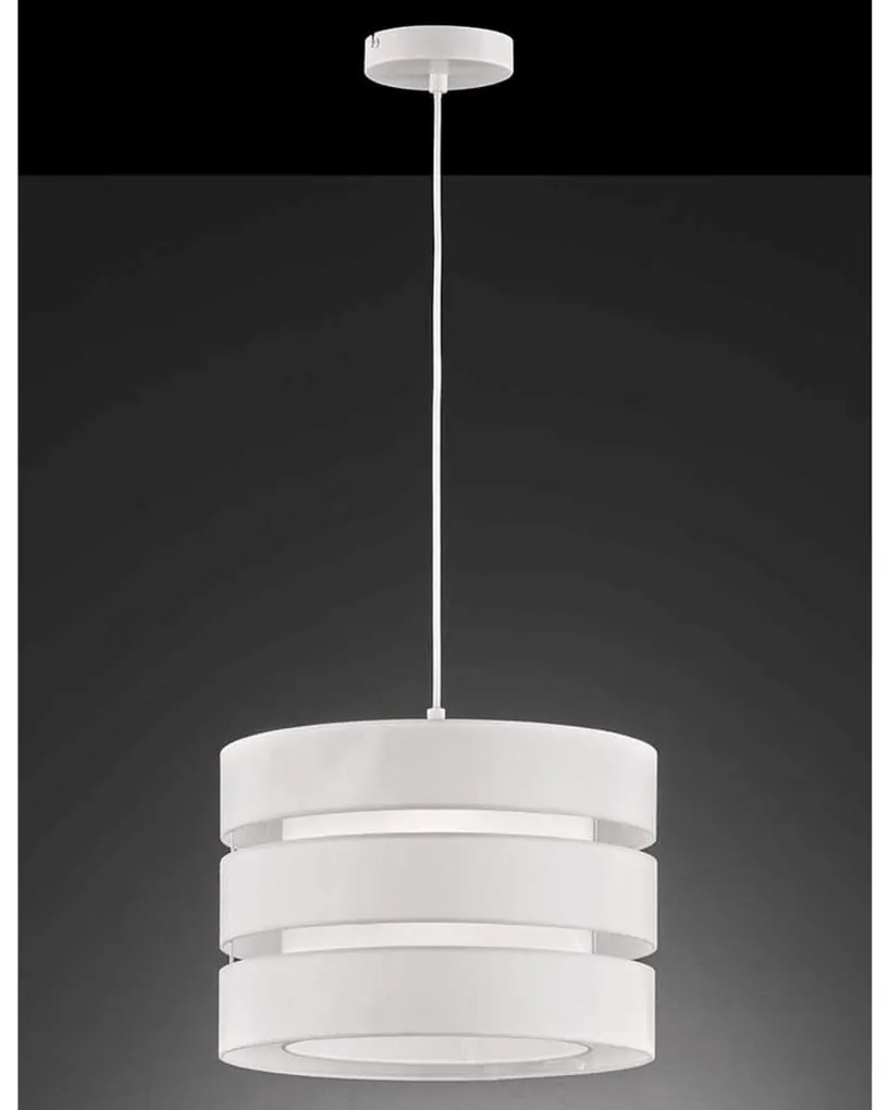 Wofi Candeeiro suspenso BELLE 42 W tecido branco