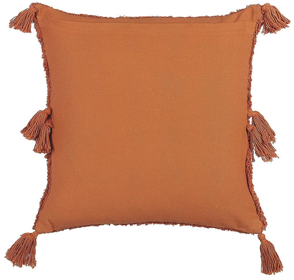 Conjunto de 2 almofadas decorativas tufadas em algodão laranja 45 x 45 cm AVIUM Beliani