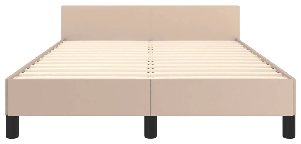 Estrutura de cama sem colchão 120x190cm couro artif. cappuccino