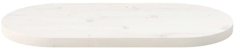 Tampo de mesa oval 60x30x2,5 cm madeira de pinho maciça branco