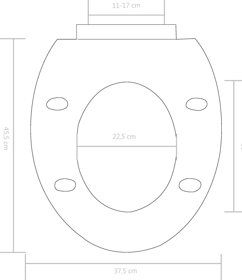 Tampo de sanita fecho suave com design remoção rápida preto