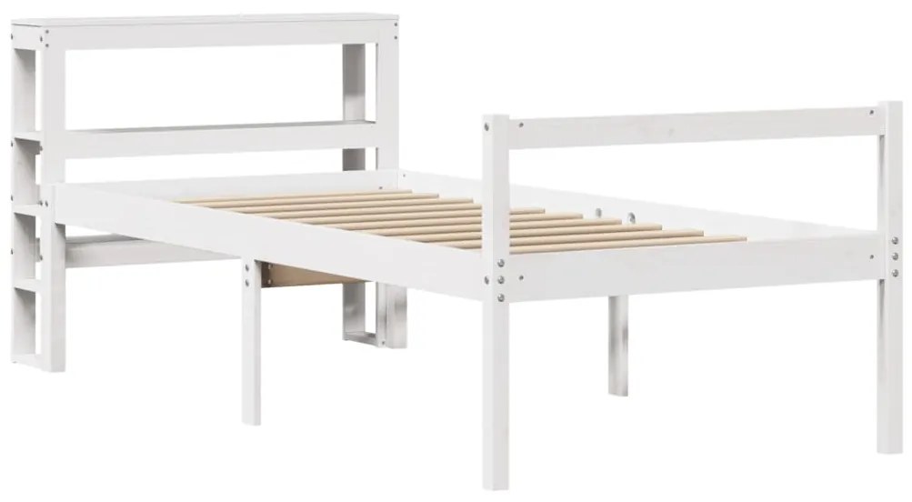 Cama para idosos com cabeceira 90x190 cm pinho maciço branco