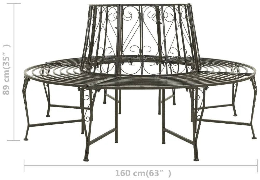 Banco de jardim para árvore 160 cm aço