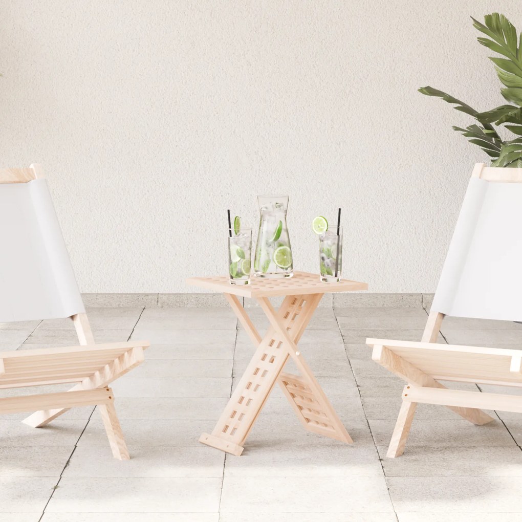 Mesa de café dobrável 33x33x40,5 cm em madeira sólida de nozes