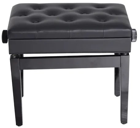 Banco de Piano com Espaço de Armazenamento Altura Ajustável com Assento Acolchoado Carga 200 kg 54,5x33x48-58 cm Preto