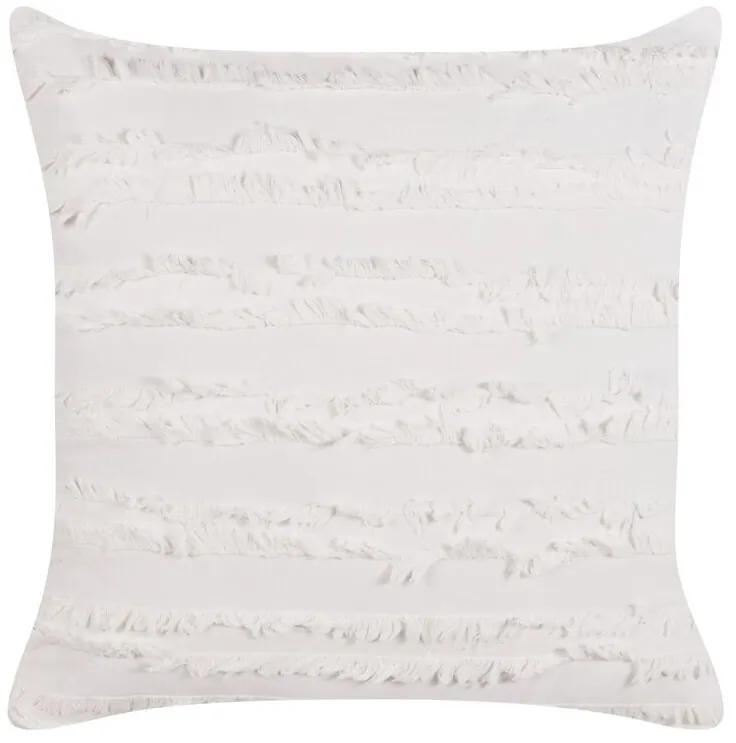 Almofada decorativa em algodão branco 45 x 45 cm MAKNEH Beliani
