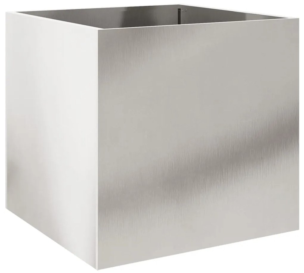 Vaso/floreira 49x47x46 cm aço inoxidável prateado