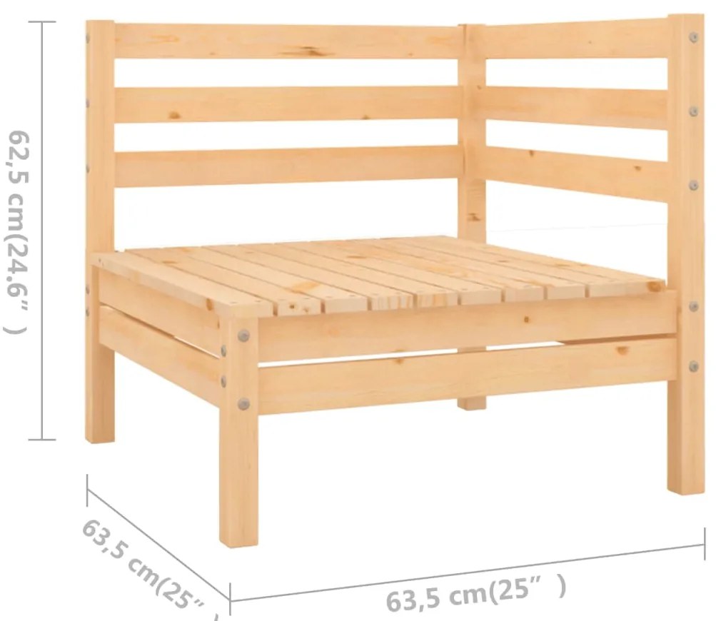 7 pcs conjunto lounge de jardim pinho maciço